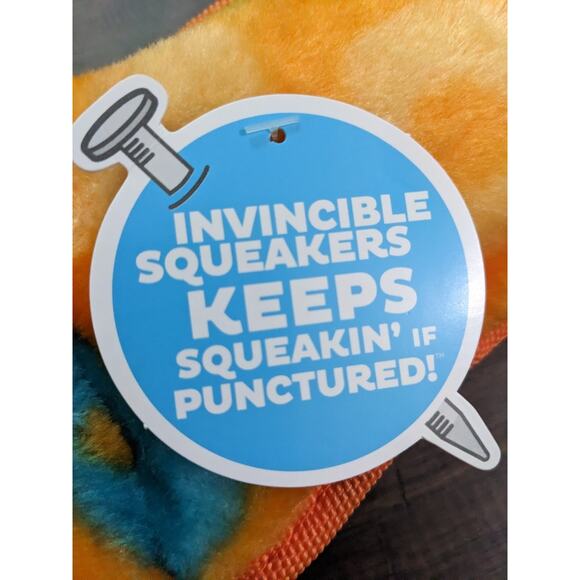 18" Dog Toys Orange Snake 2 Invincible Squakers Keep Squeaking If Punctured New - Picture 3 of 5